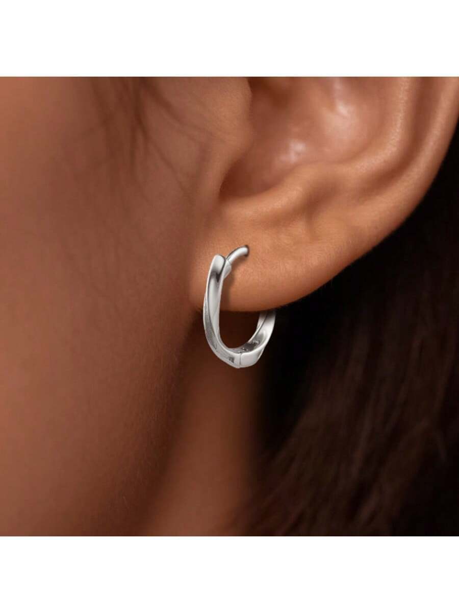 ジュエリー レディース イヤーアクセサリー S925シルバー ブラックレジン サークル ミニマリスト レディースピアス拍卖