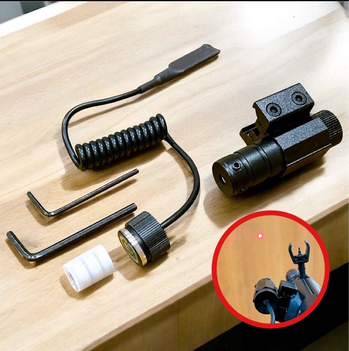 赤色 レーザーサイト 照準器 ドットサイト ハンドガン ガスガン 延長手元スイッチ拍卖