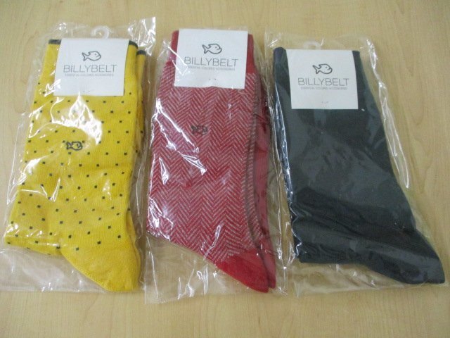 【未使用保管品】BILLY BELT ビリーベルト 靴下 ソックス メンズ 3足セット まとめ売り サイズ 25.5-29㎝拍卖