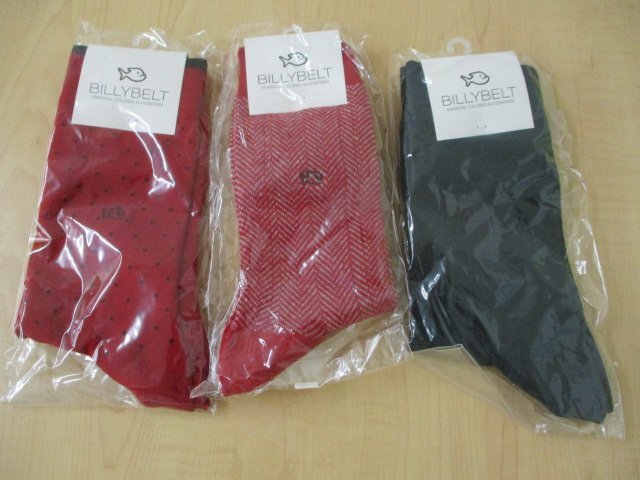 【未使用保管品】BILLY BELT ビリーベルト 靴下 ソックス メンズ 3足セット まとめ売り サイズ 25.5-29㎝拍卖