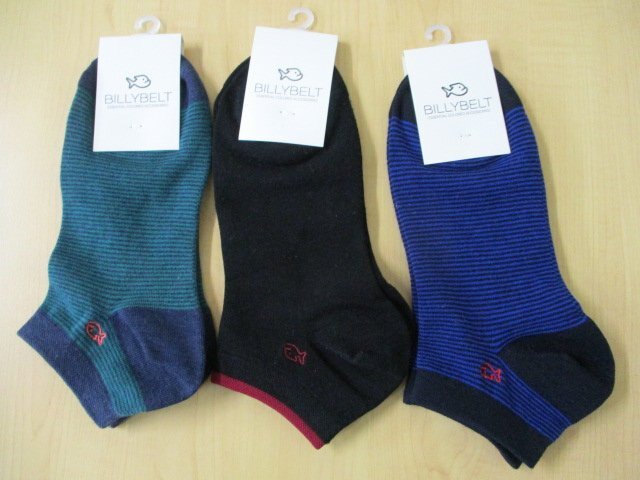 【未使用保管品】BILLY BELT ビリーベルト 靴下 ソックス メンズ 3足セット まとめ売り サイズ 25.5-29㎝拍卖