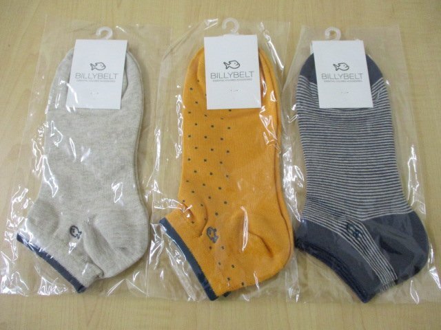 【未使用保管品】BILLY BELT ビリーベルト 靴下 ソックス メンズ 3足セット まとめ売り サイズ 25.5-29㎝拍卖
