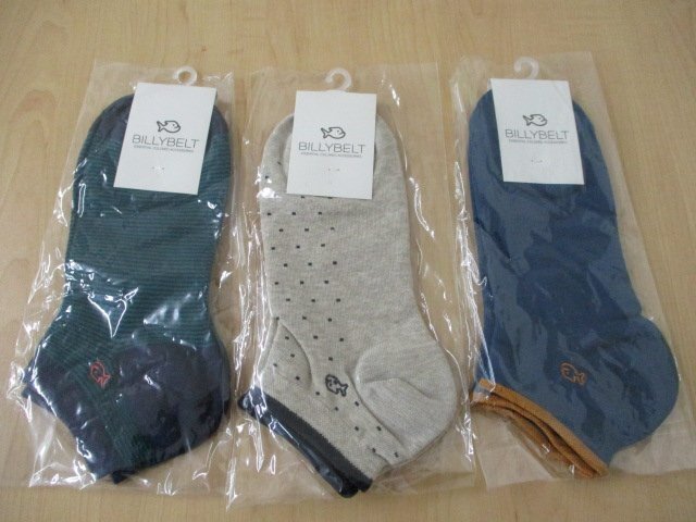 【未使用保管品】BILLY BELT ビリーベルト 靴下 ソックス メンズ 3足セット まとめ売り サイズ 25.5-29㎝拍卖