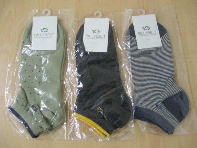 【未使用保管品】BILLY BELT ビリーベルト 靴下 ソックス メンズ 3足セット まとめ売り サイズ 25.5-29㎝拍卖