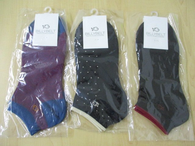 【未使用保管品】BILLY BELT ビリーベルト 靴下 ソックス メンズ 3足セット まとめ売り サイズ 25.5-29㎝拍卖