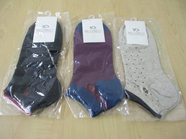 【未使用保管品】BILLY BELT ビリーベルト 靴下 ソックス メンズ 3足セット まとめ売り サイズ 25.5-29㎝拍卖