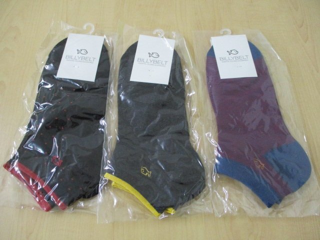 【未使用保管品】BILLY BELT ビリーベルト 靴下 ソックス メンズ 3足セット まとめ売り サイズ 25.5-29㎝拍卖