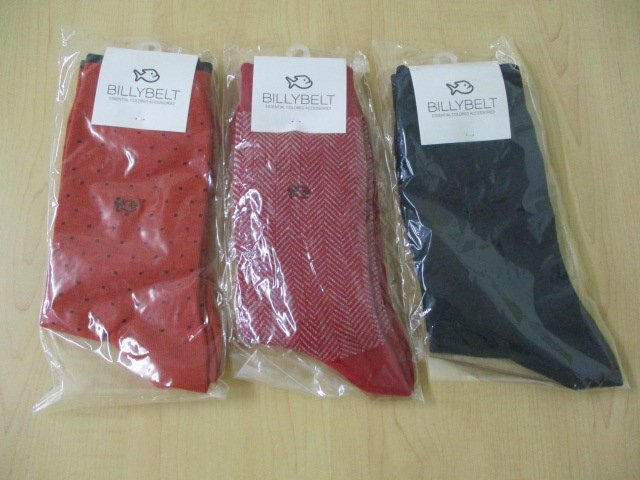 【未使用保管品】BILLY BELT ビリーベルト 靴下 ソックス メンズ 3足セット まとめ売り サイズ 25.5-29㎝拍卖