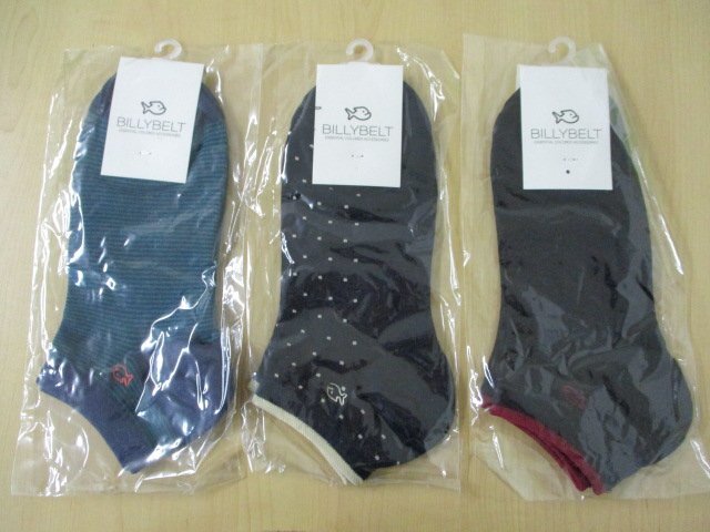 【未使用保管品】BILLY BELT ビリーベルト 靴下 ソックス メンズ 3足セット まとめ売り サイズ 25.5-29㎝拍卖