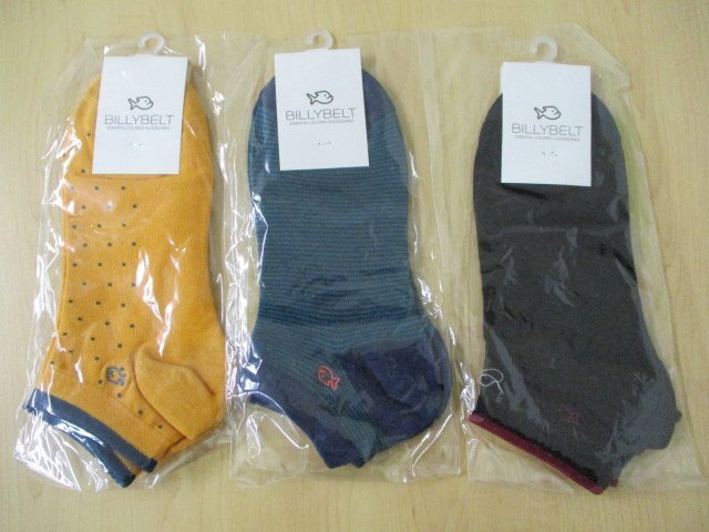 【未使用保管品】BILLY BELT ビリーベルト 靴下 ソックス メンズ 3足セット まとめ売り サイズ 25.5-29㎝拍卖