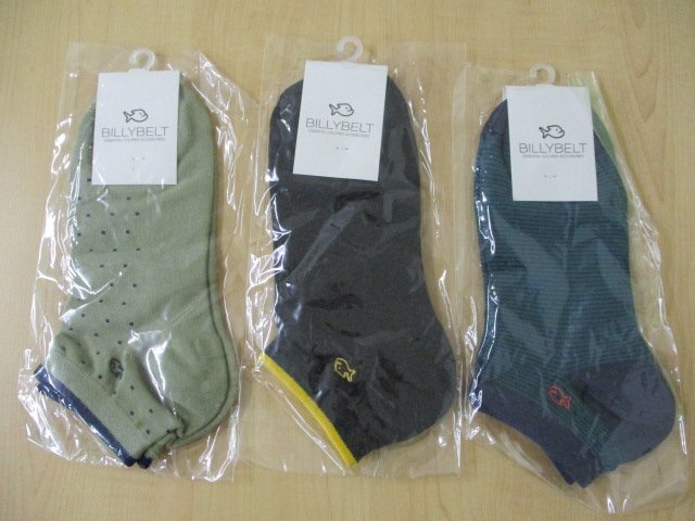 【未使用保管品】BILLY BELT ビリーベルト 靴下 ソックス メンズ 3足セット まとめ売り サイズ 25.5-29㎝拍卖