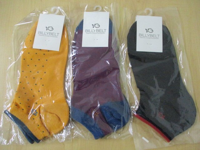 【未使用保管品】BILLY BELT ビリーベルト 靴下 ソックス メンズ 3足セット まとめ売り サイズ 25.5-29㎝拍卖