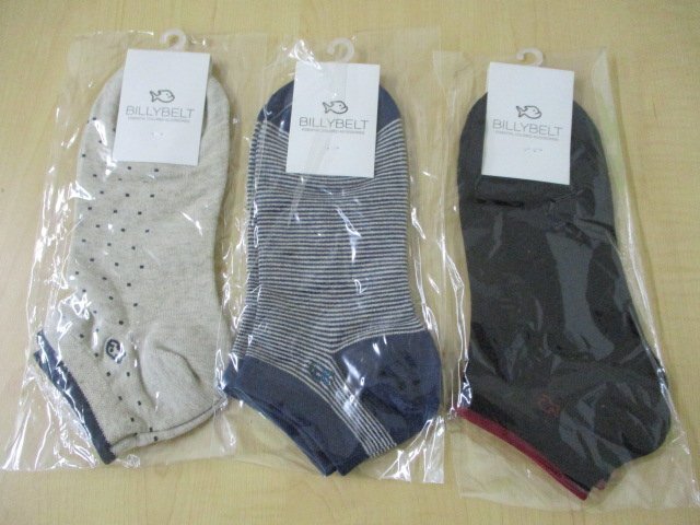 【未使用保管品】BILLY BELT ビリーベルト 靴下 ソックス メンズ 3足セット まとめ売り サイズ 25.5-29㎝拍卖