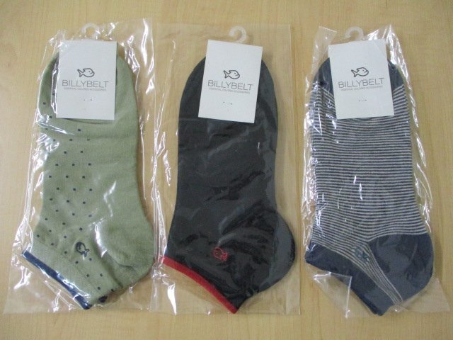 【未使用保管品】BILLY BELT ビリーベルト 靴下 ソックス メンズ 3足セット まとめ売り サイズ 25.5-29㎝拍卖