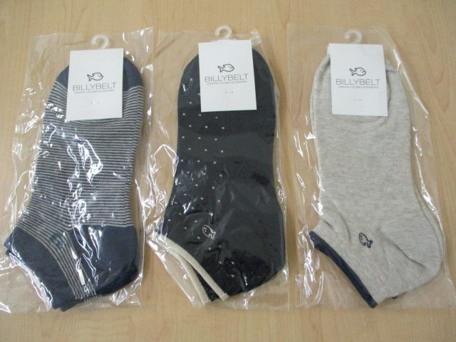 【未使用保管品】BILLY BELT ビリーベルト 靴下 ソックス メンズ 3足セット まとめ売り サイズ 25.5-29㎝拍卖