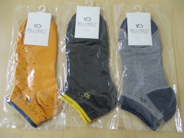 【未使用保管品】BILLY BELT ビリーベルト 靴下 ソックス メンズ 3足セット まとめ売り サイズ 25.5-29㎝拍卖