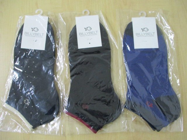 【未使用保管品】BILLY BELT ビリーベルト 靴下 ソックス メンズ 3足セット まとめ売り サイズ 25.5-29㎝拍卖