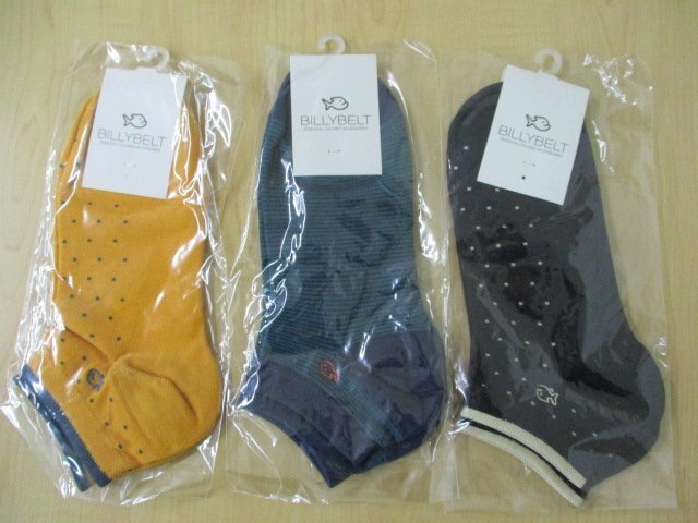 【未使用保管品】BILLY BELT ビリーベルト 靴下 ソックス メンズ 3足セット まとめ売り サイズ 25.5-29㎝拍卖