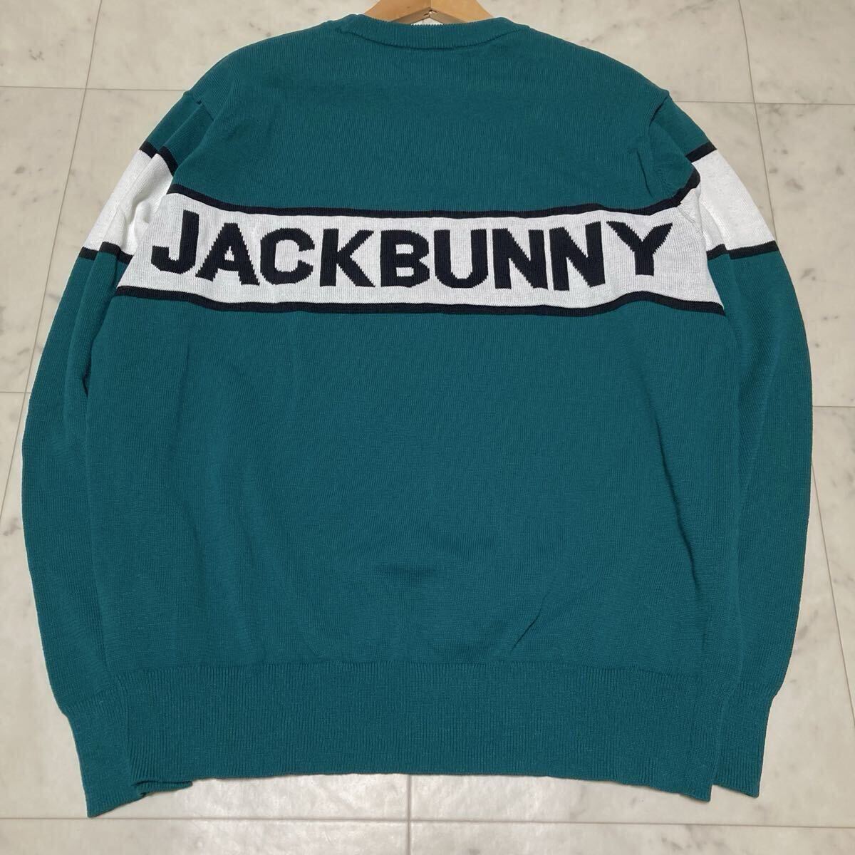 未使用/近年モデル●ジャックバニー ニット Jack Bunny セーター デカロゴ 刺繍 24年 ゴルフ メンズ パーリーゲイツ拍卖