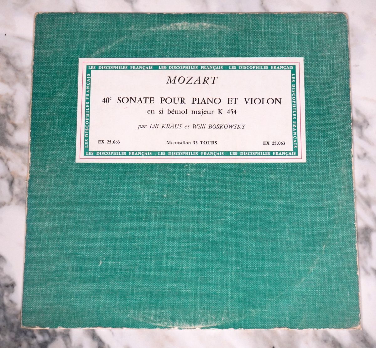 モーツァルト ヴァイオリン・ソナタ K.454 ボスコフスキー&クラウス 仏DF 10inch FLAT拍卖