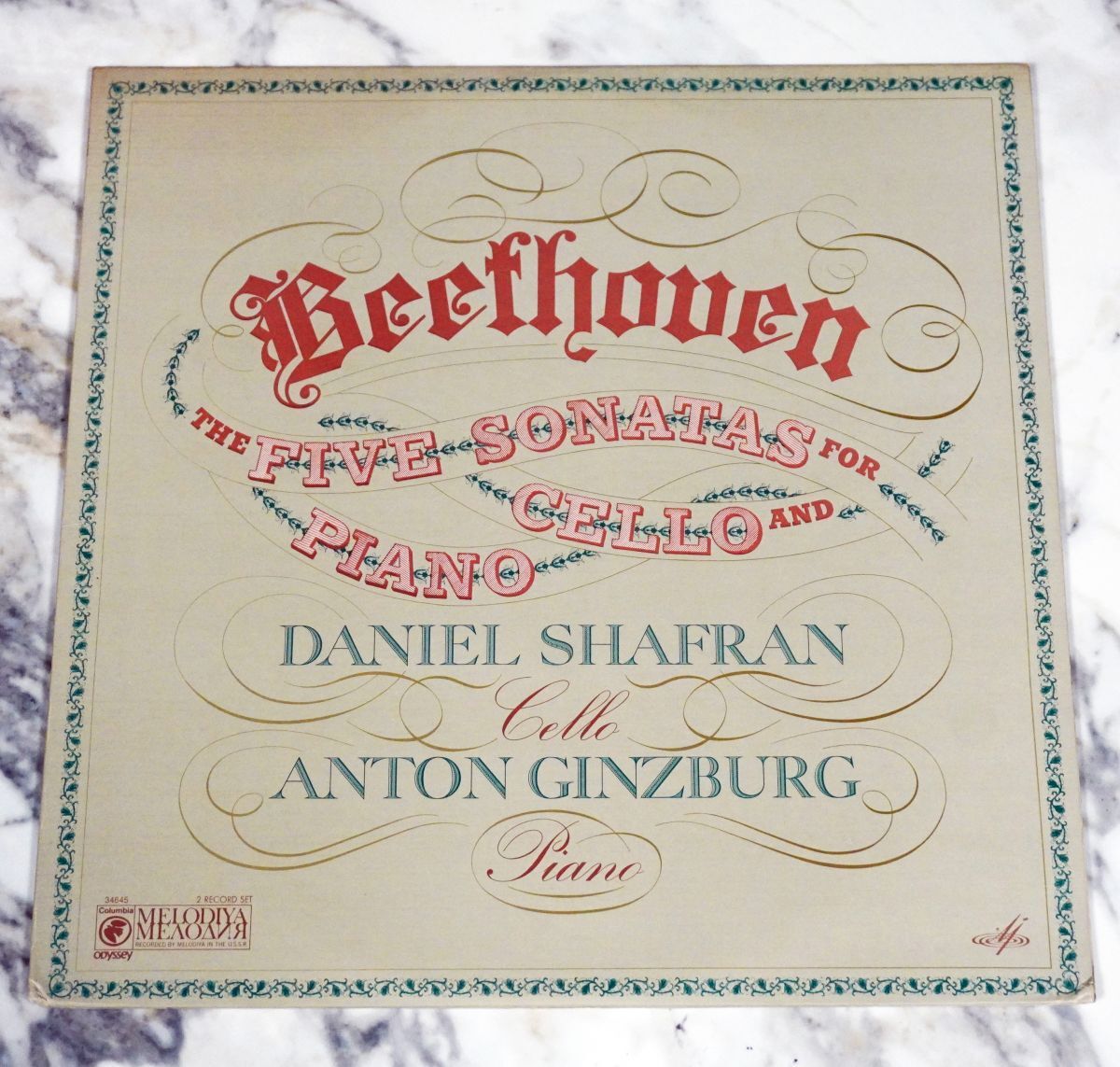 ベートーヴェン チェロ・ソナタ全集 シャフラン 米COLUMBIA 2枚組 希少プレス拍卖