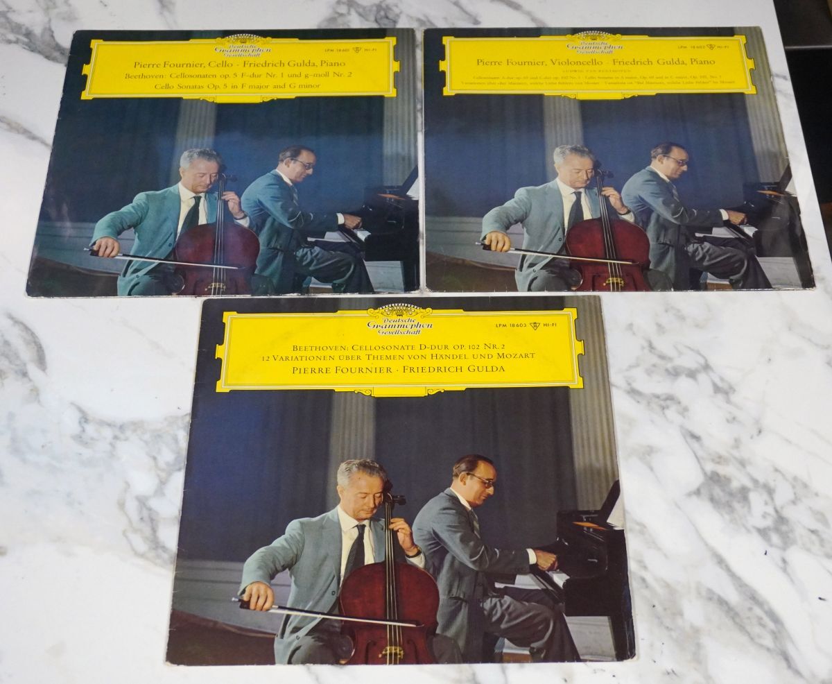 ベートーヴェン チェロ・ソナタ全集 フルニエ グルダ 独DGG TULIP MONO 3LP拍卖