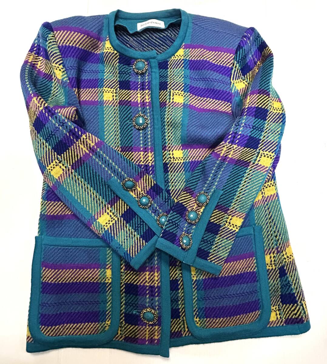希少 イヴサンローラン YVESSAINTLAURENT ウール ジャケット ヴィンテージ ニットジャケット拍卖