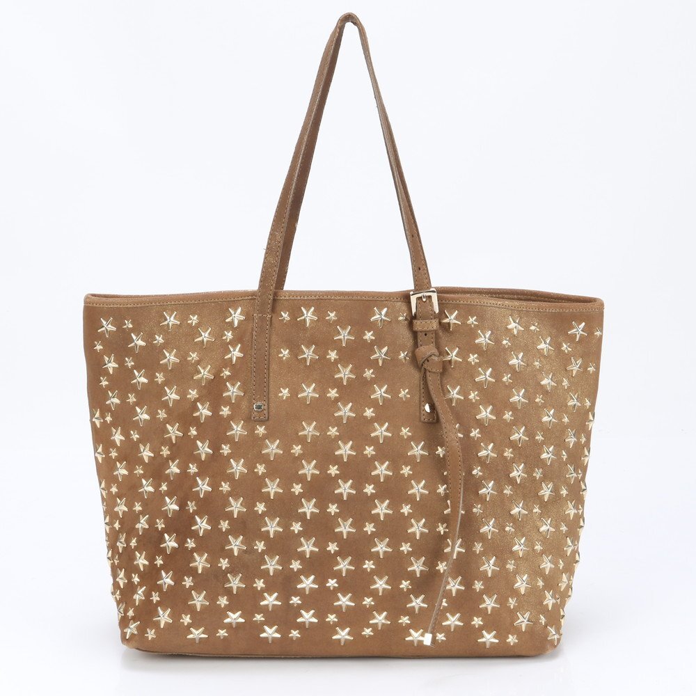 1円■ジミーチュウ ホログラムシール サシャ M スタッズ スター レザー トート バッグ 肩掛け ショルダー ハンド A4 レディース EEE BM23-9拍卖