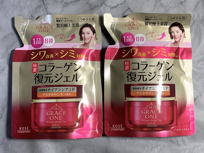 KOSE グレイスワン つめかえ用90g 2個セット 薬用リンクルリペアジェル オールインワンジェル拍卖