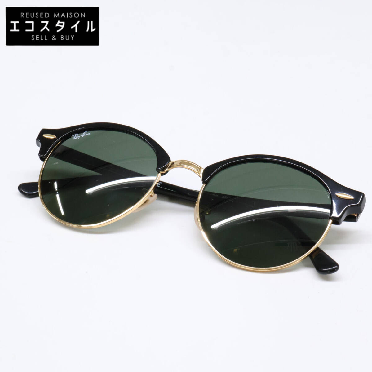 Ray-Ban レイバン RB4246 901 CLUBROUND クラブラウンド ラウンドシェイプ サングラス 51□19 145 ブラック/ゴールド拍卖