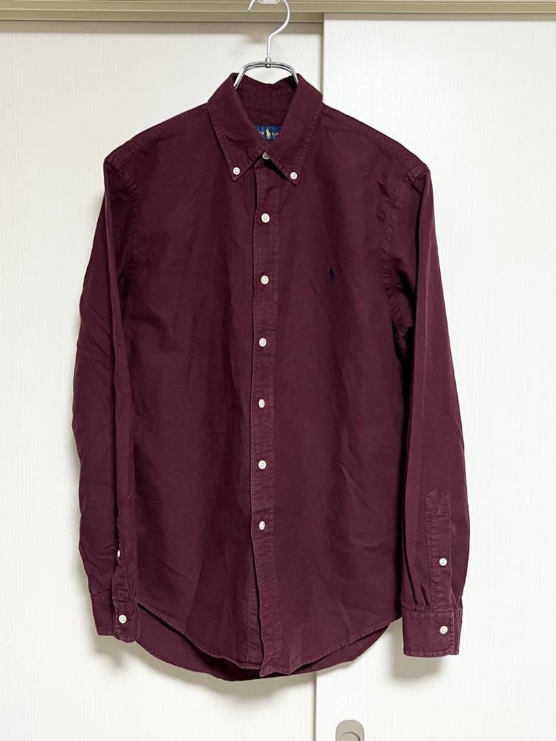即決★良品 S ワンポイント RALPH LAUREN★BDコットンシャツ ラルフローレン ボルドー アメトラ アメカジ拍卖