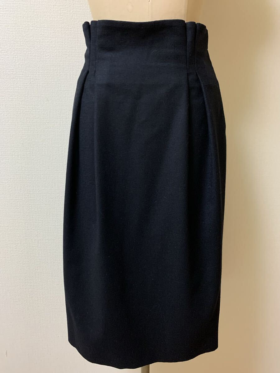 ジルサンダー秋冬タックスカート 黒ウール拍卖