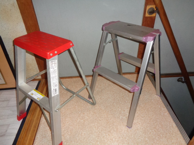アルミ製 二段脚立・2段脚立・踏台 まとめて2点/アルインコ CF-06・同オリビアmini CC-60A/拍卖