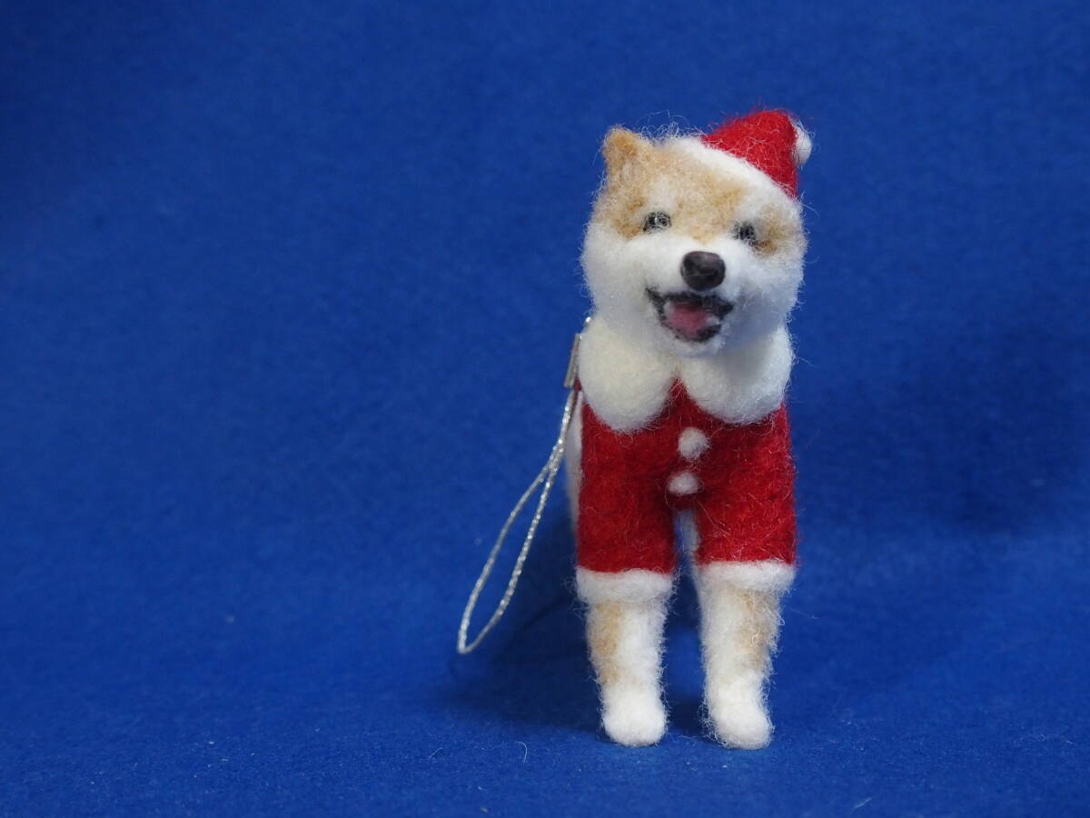 羊毛フェルト 柴犬 ストラップ クリスマス ⑤拍卖