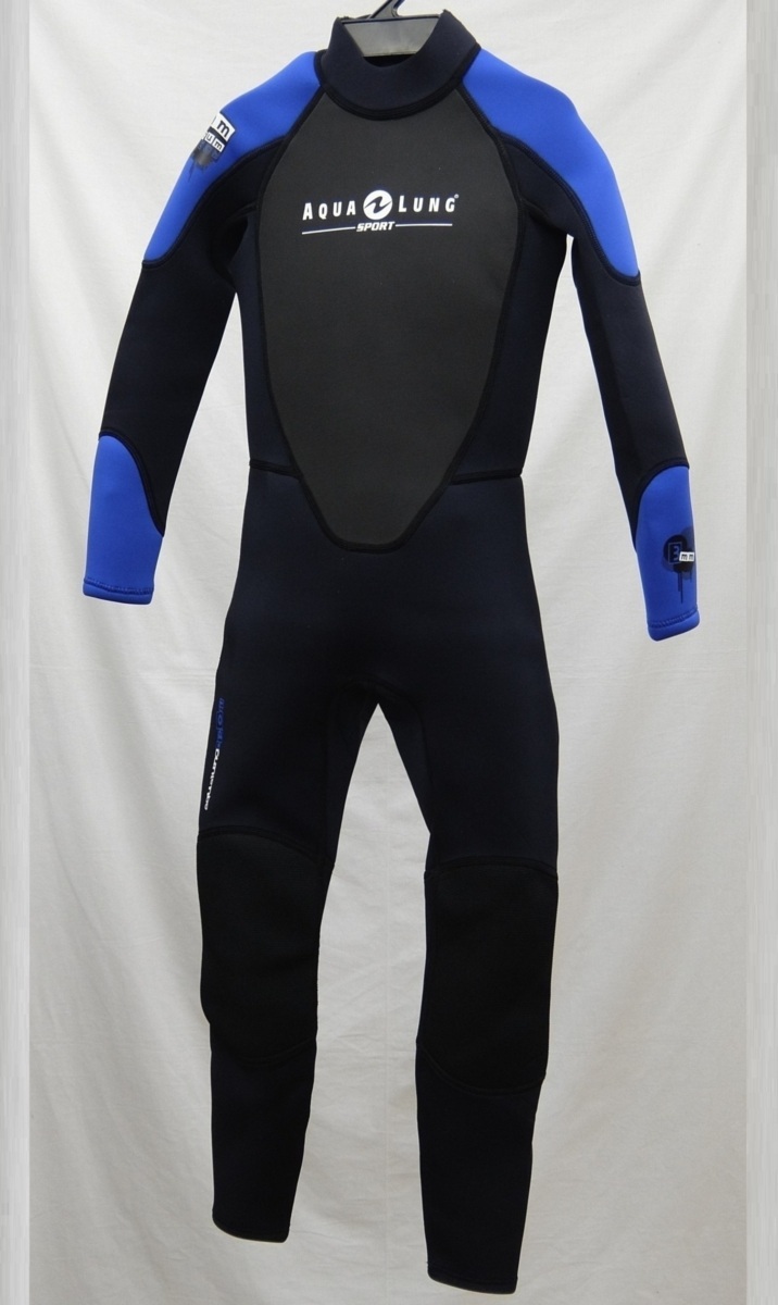 キッズ フルスーツ サイズS/6-8 ブラック×ブルー 子供用 セール アクアラング拍卖