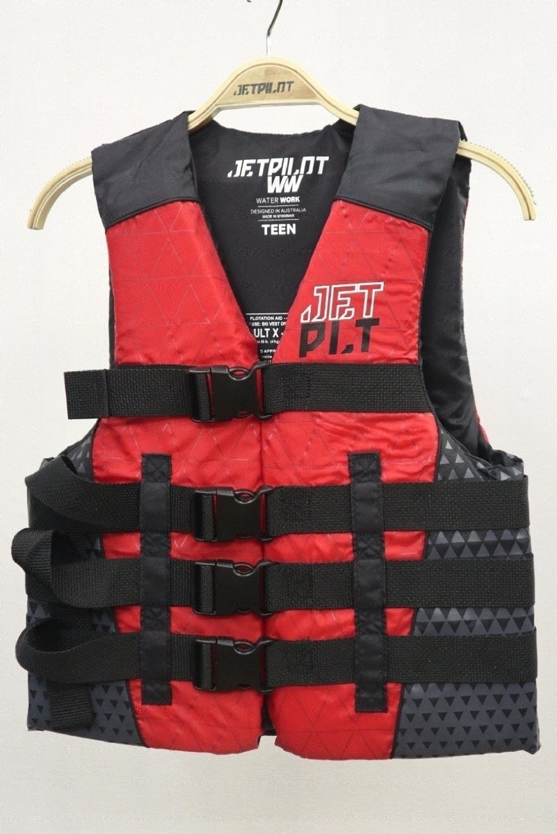 コーズ ナイロンベスト サイズXS/ティーン レッド JCI予備検査合格実績型 子供用 ジェットパイロット JETPILOT JA-22333拍卖