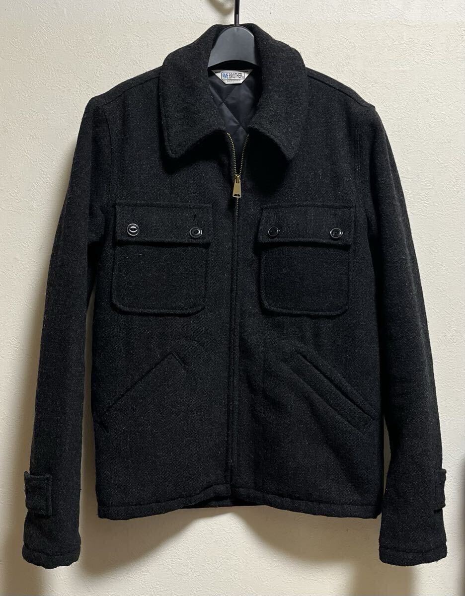 FIVE BROTHER ジャケット SMALL チャコールグレー 黒 CPO ウール タロン ワーク ミリタリー 50s 60s 70s ヴィンテージ ファイブブラザー拍卖