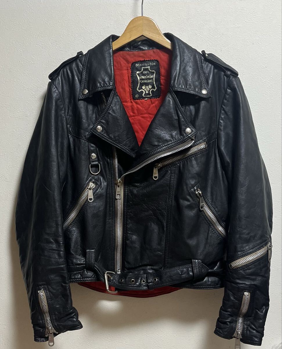 80s Campri ライダースジャケット 50(L〜XL位)黒 DONNINGTON ロンジャン デストラクジャン パンク ハードコア ヴィンテージ KETT TT 666拍卖