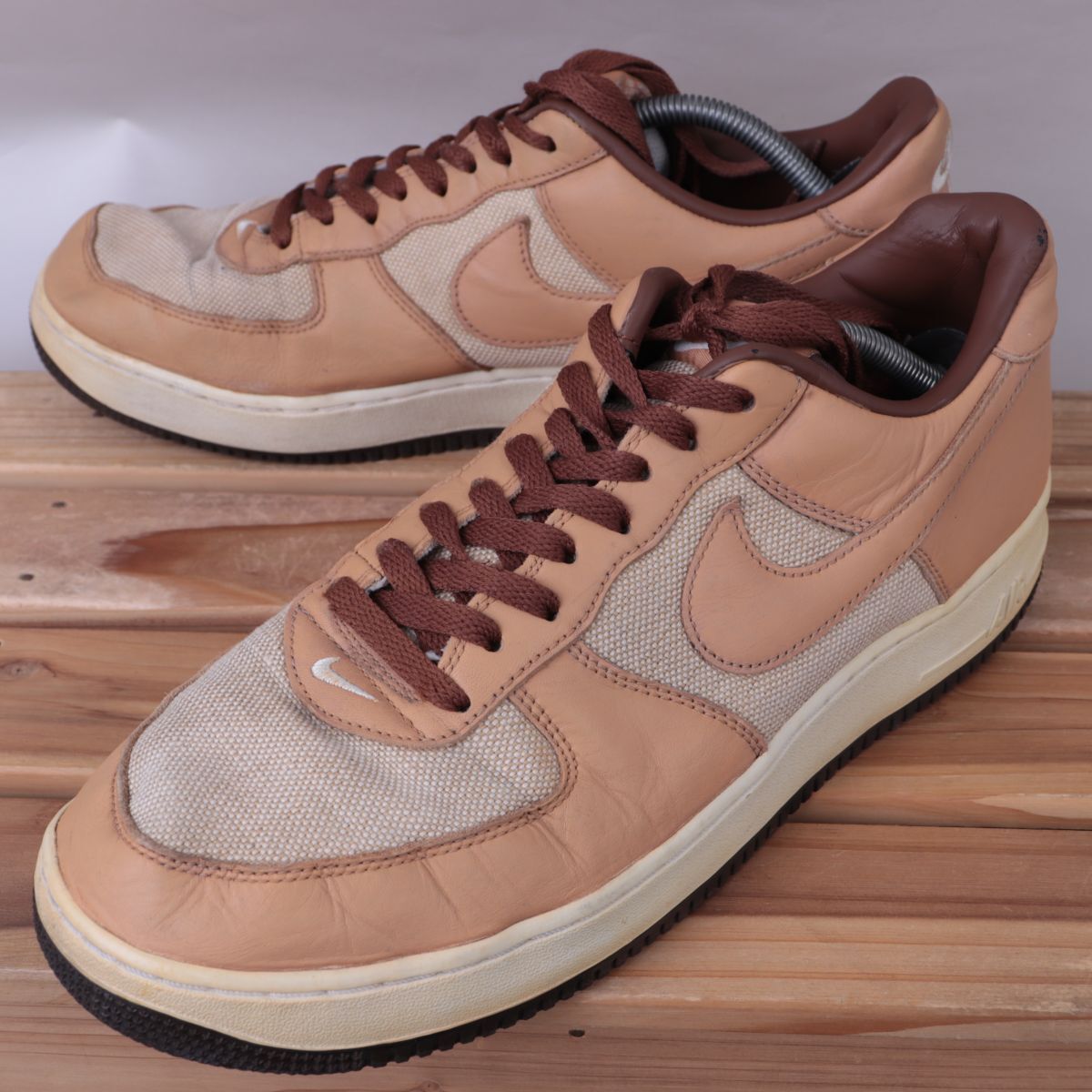 z3116 ナイキ エアフォース1 US12 30.0cm/ベージュ ブラウン NIKE AIRFORCE1 メンズ スニーカー 中古拍卖