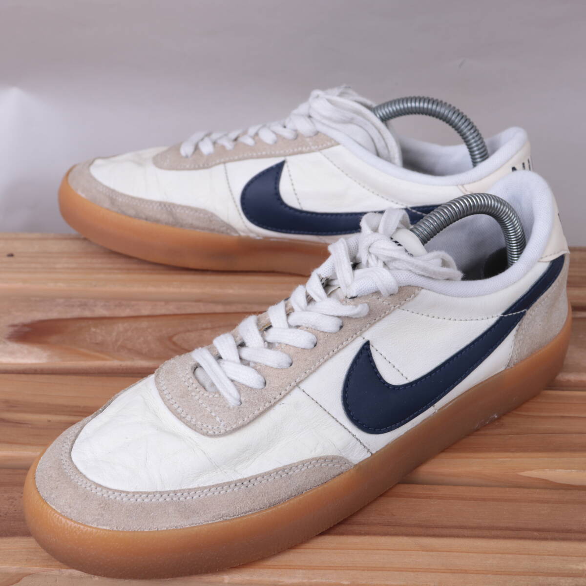 z3152 ナイキ キルショット2 US8.5 26.5cm/白 ホワイト 紺 ライトグレー NIKE KILLSHOT 2 LEATHER メンズ スニーカー 中古拍卖
