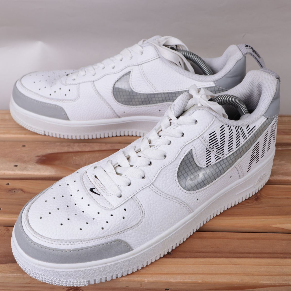 z3262 ナイキ エアフォース1 US9.5 27.5cm/白 ホワイト グレー NIKE AIRFORCE1 メンズ スニーカー 中古拍卖
