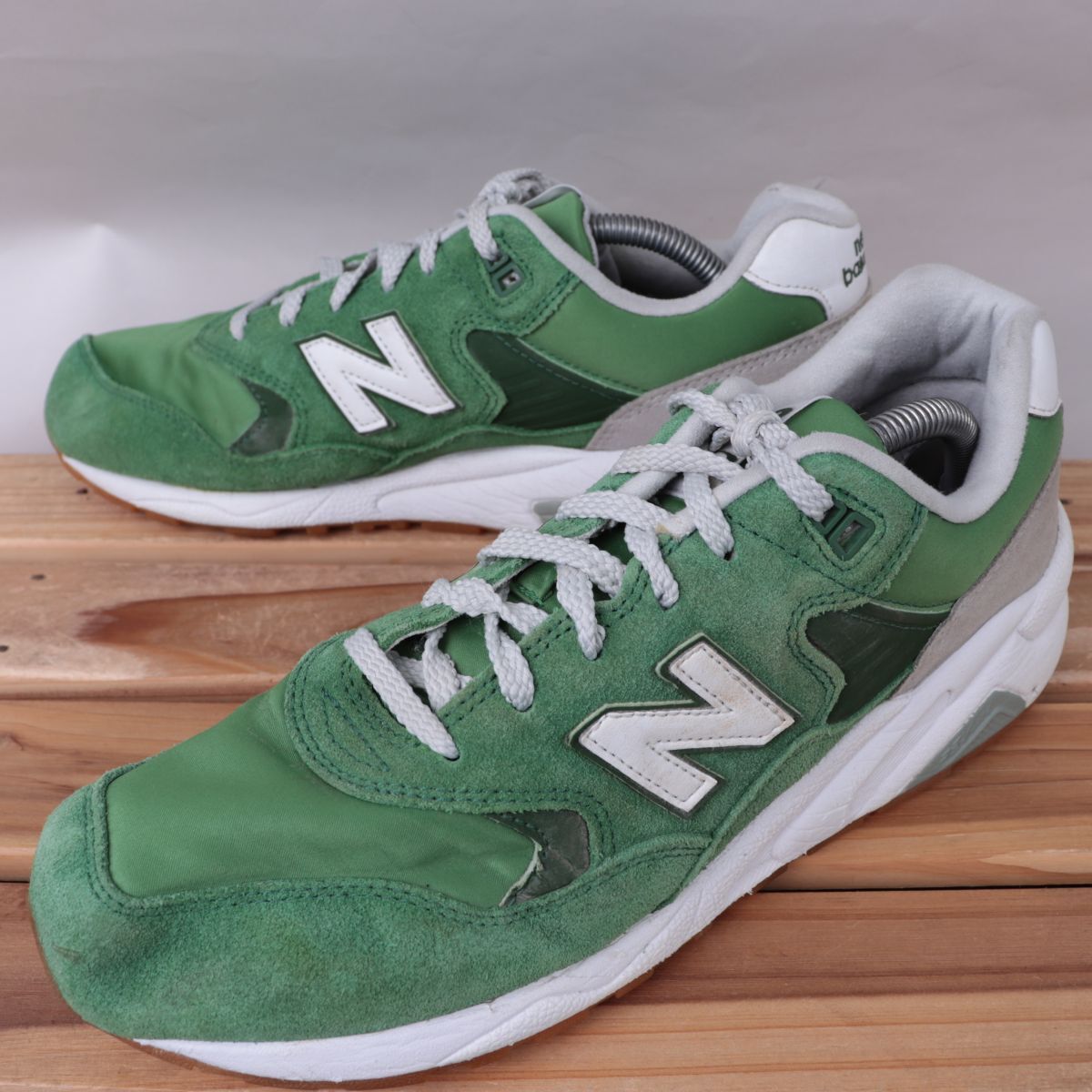 z3176【580】ニューバランス US9.5 27.5cm/グリーン系 白 newbalance メンズ スニーカー 中古拍卖