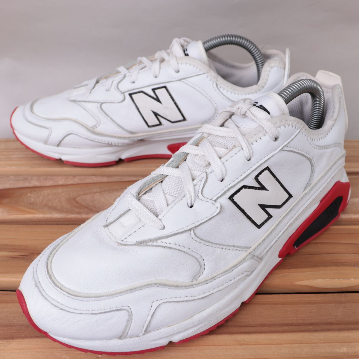 z3513【MSXRCSNS】ニューバランス US7.5 25.5cm/白 ホワイト 黒 赤 newbalance メンズ スニーカー 中古拍卖