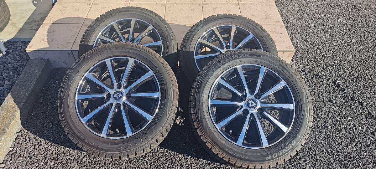 ☆中古☆ ダンロップ WM02 185/60R15 アルミホイールセット FITに使用拍卖