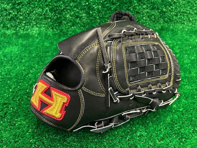 ハイゴールド:硬式・投手用グラブ:右投:黒:新品拍卖