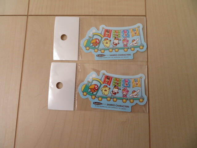 森永 サンリオキャラクターズ ステッカー キョロちゃん キティ シナモロール ポムポムプリン ポチャッコ 2枚拍卖