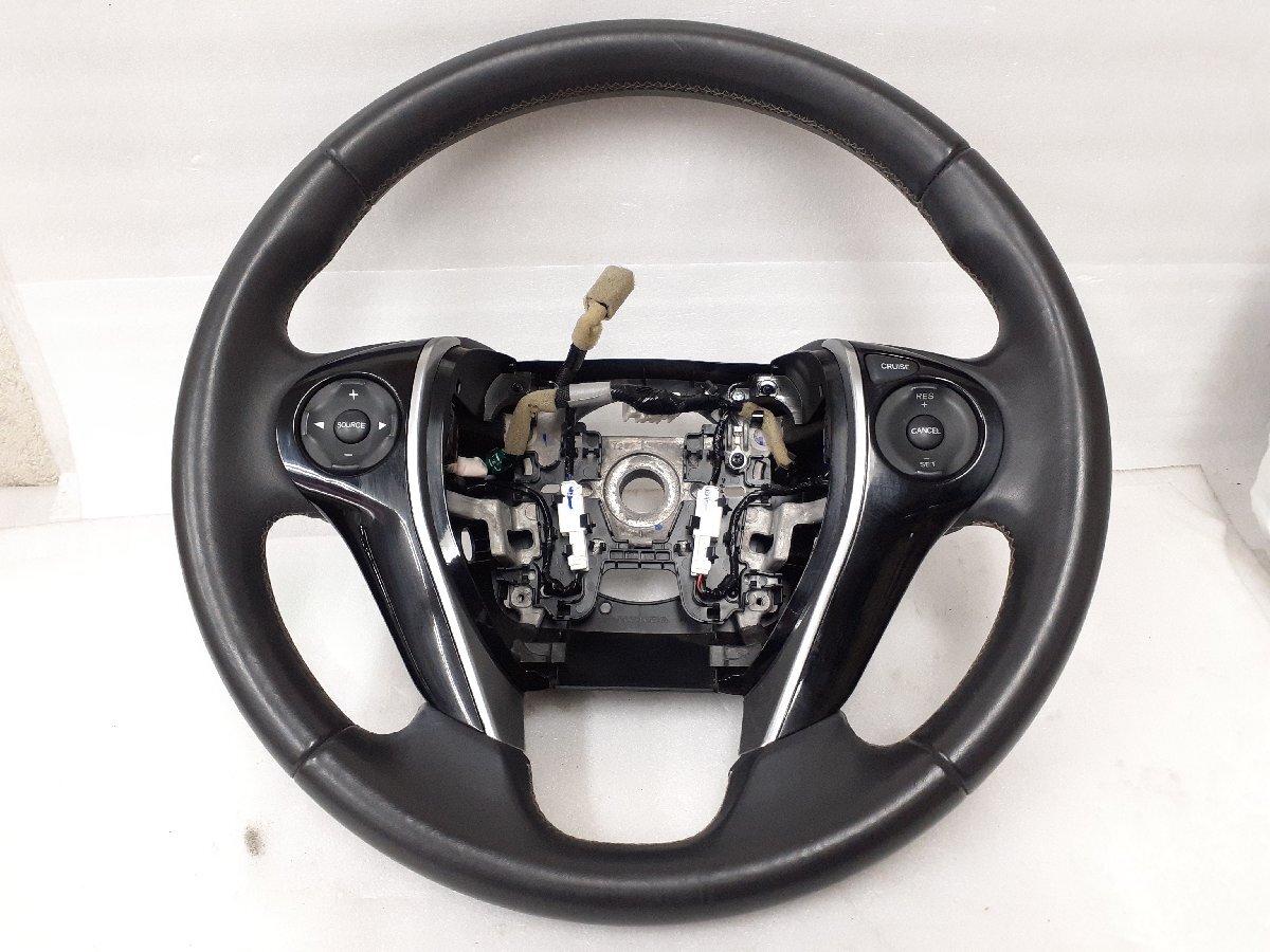 【 HONDA オデッセイ RC2 】 ホンダ純正 レザーステアリングハンドル ※ DBA-RC2 より取り外し拍卖