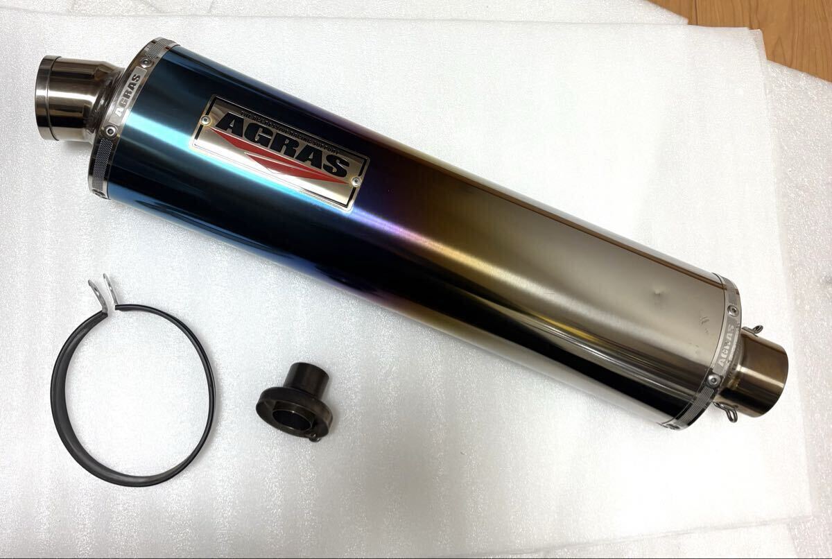 送料無料 激レア最高級品 アグラス チタン サイレンサー 60.5 汎用 ZRX1200DAEG gpz900r z900rs sc54 xjr1300 zx-14r cb400sf ゼファー 隼拍卖