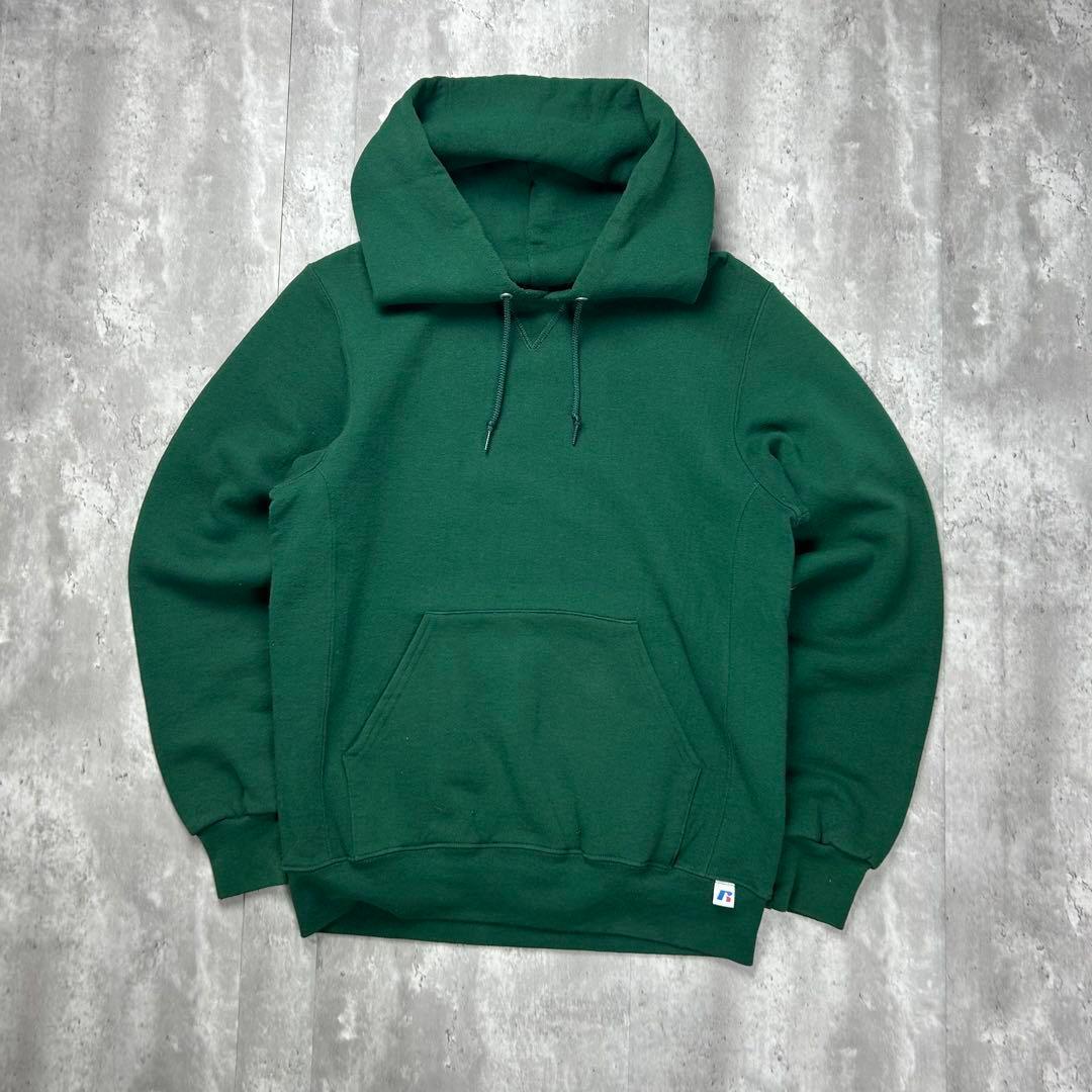 ラッセル 00s 無地 スウェットパーカー グリーン S 5961拍卖