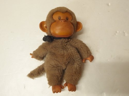 1150101a【NAKAJIMA 中嶋製作所 旧ロゴ モンチッチ風 サル 人形 ぬいぐるみ 昭和レトロ 】さる 猿/当時物 中古 全長22cm程(頭~尻尾まで)拍卖